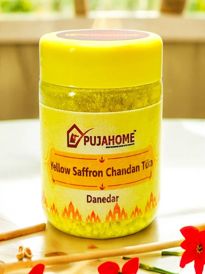 Premium Chandan Tika Danedar Combo | Pack Of 4 X 100Gram | Red, White, Yellow and Kesar