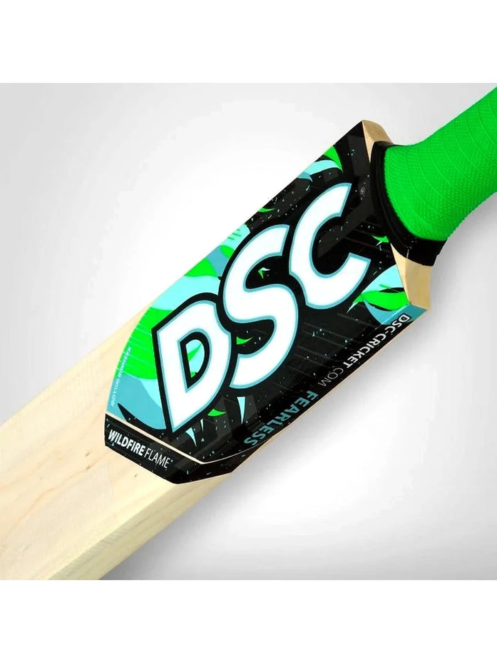 DSC Wildfire Flame Kashmir Willow Tennis Cricket Bat for Junior Players: Lightweight Bat with Enhanced Pick-Up