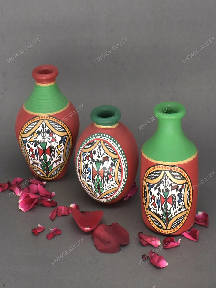 Handmade Terracotta Pots with Unique Shapes | Ethnic Home Décor Miniatures