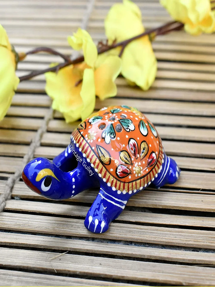 Handcrafted Metal Tortoise Agarbatti Stand Set | Traditional Home Décor