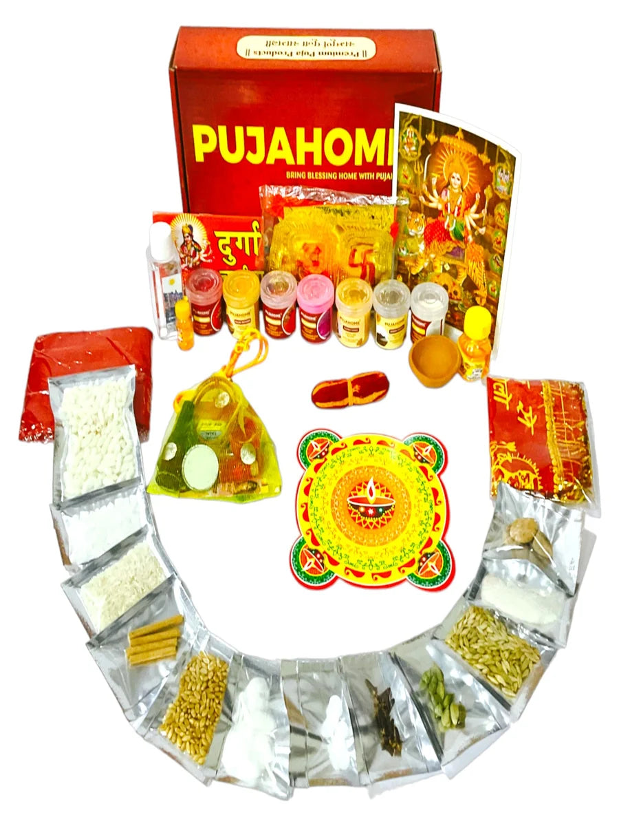 Navratri Puja Samagri Kit/Navdurga Puja Kit for Durga Pujan (30+ Items Kit)