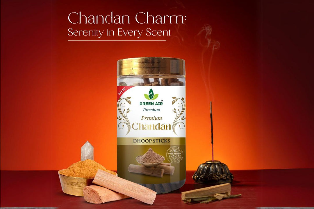 Green Air Chandan Scented Dhoop Sticks | Rich Sandalwood Aroma for Peace - 8455