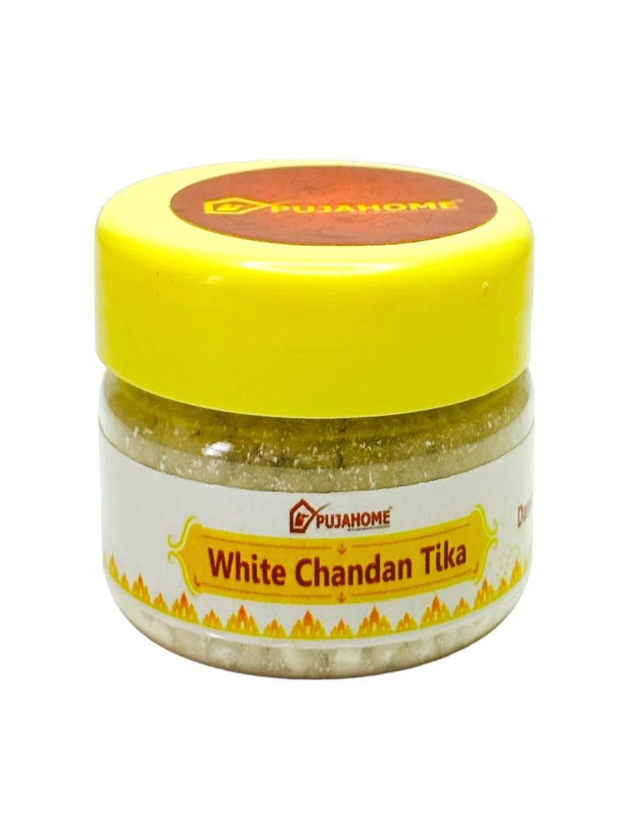Premium White Chandan Tika Danedar 50 Gram Box