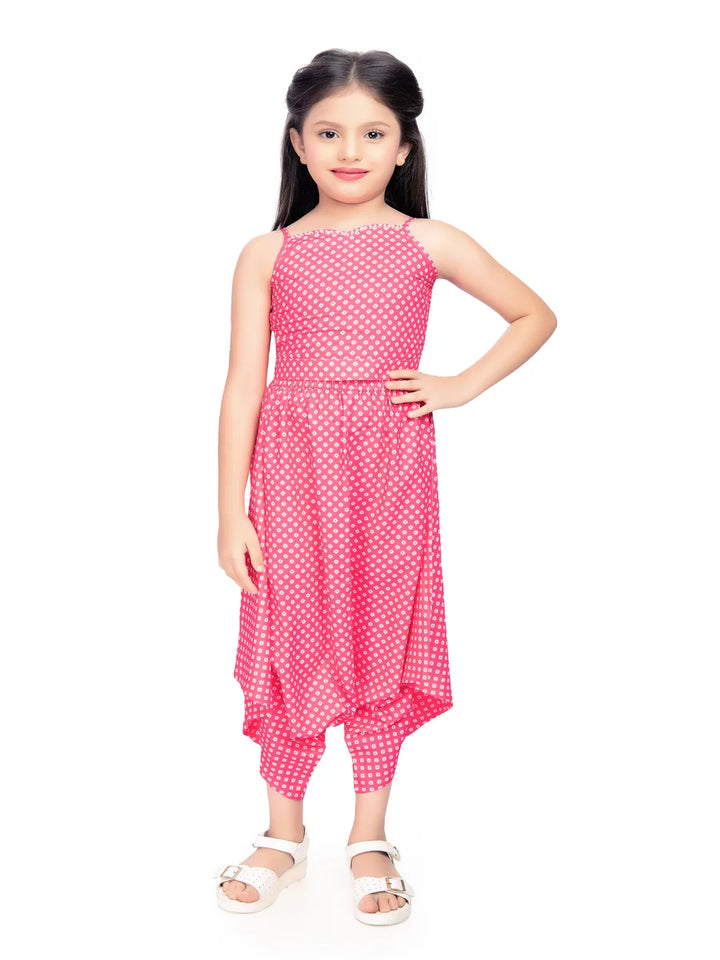 Elegant Rani Pink Kids Pant Set | Satin Fabric  Party Outfit