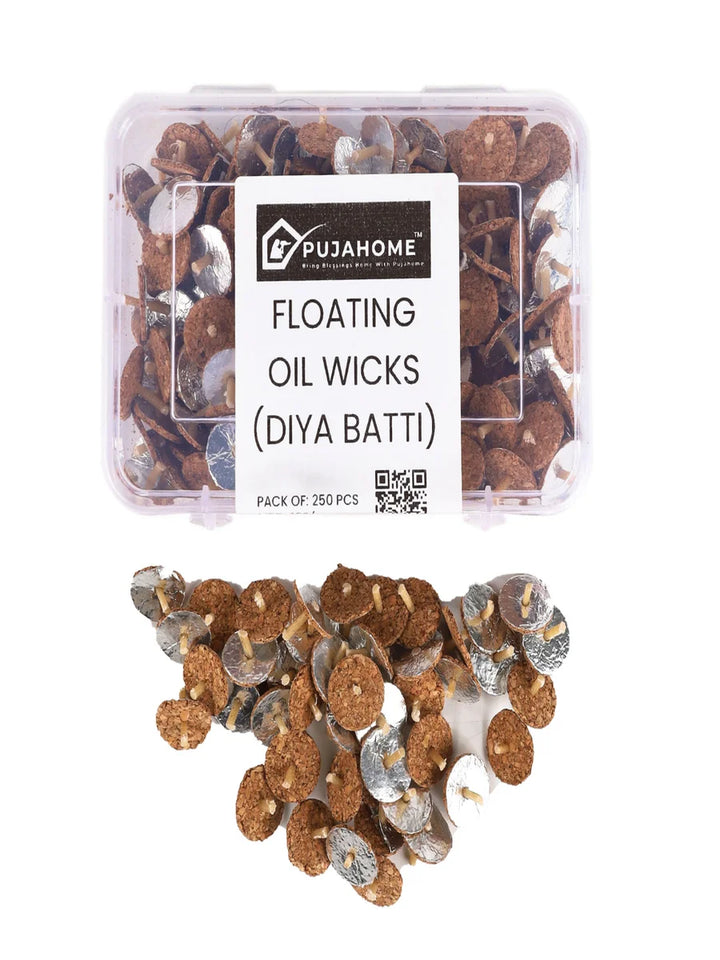 Eco-Friendly Cork-Based Floating Oil Wicks Diya Bati Parsi Vat Pack of (250 Wicks)