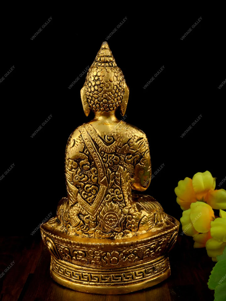 Buddha Sculpture | 7-Inch Metal Statue for Spiritual Decor and Harmony