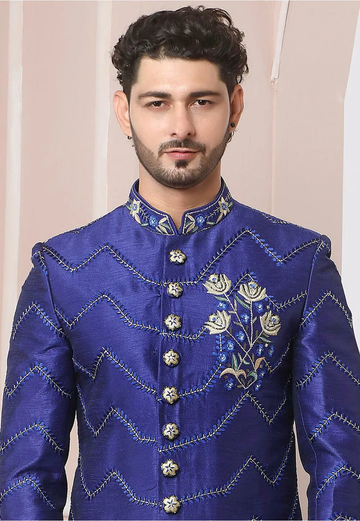 Ethnic Banarasi Sherwani | Rich Embroidery Work for Traditional Occasions