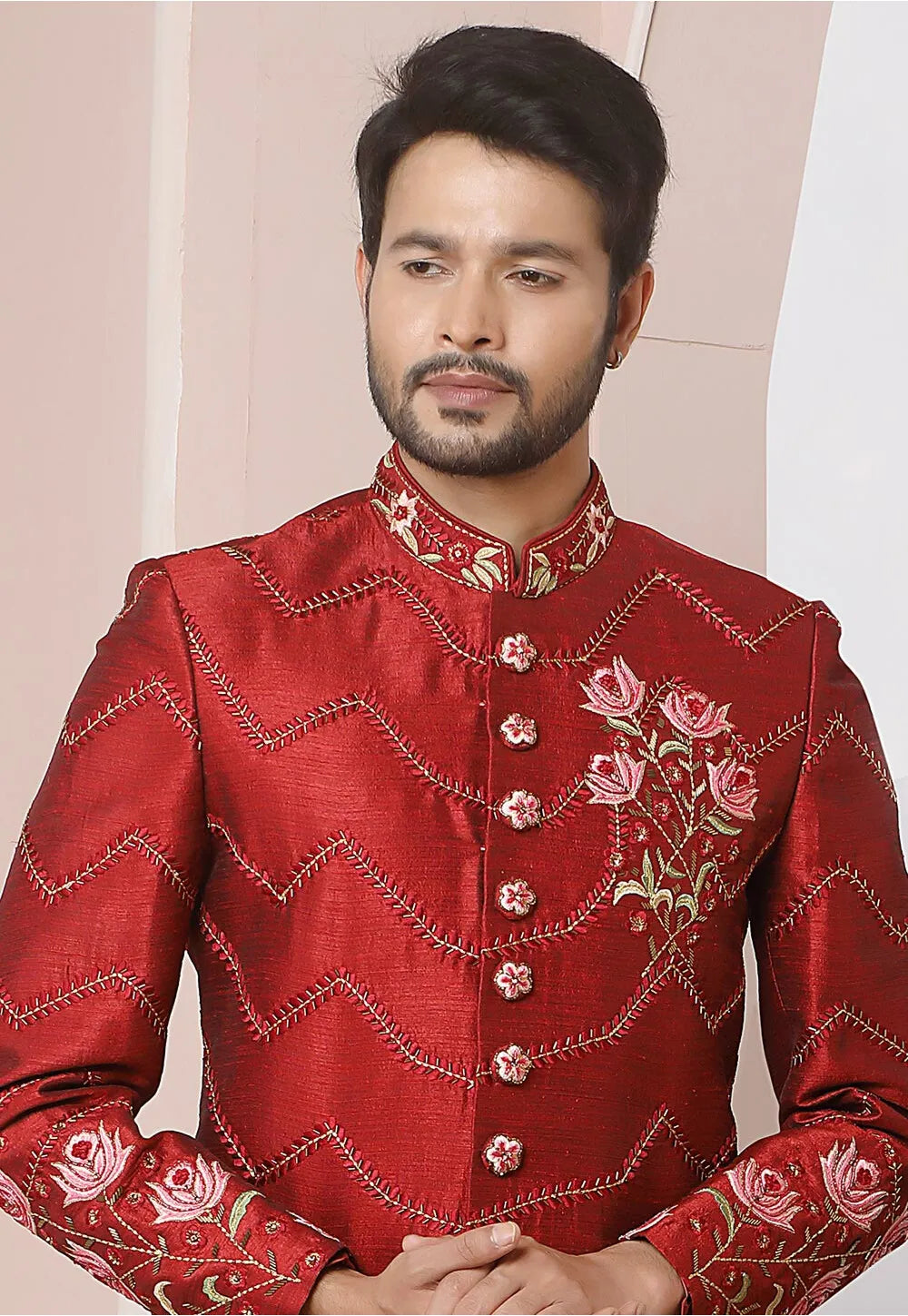Ethnic Banarasi Sherwani | Rich Embroidery Work for Traditional Occasions