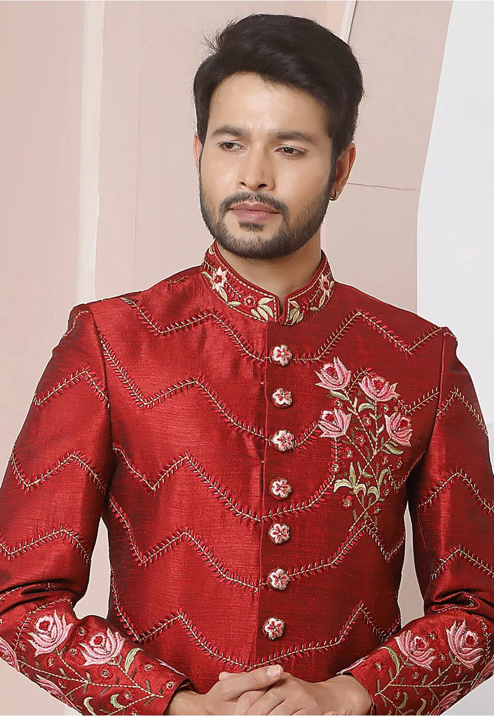Ethnic Banarasi Sherwani | Rich Embroidery Work for Traditional Occasions