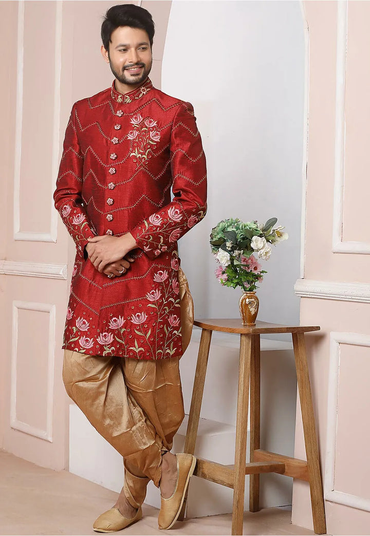 Ethnic Banarasi Sherwani | Rich Embroidery Work for Traditional Occasions
