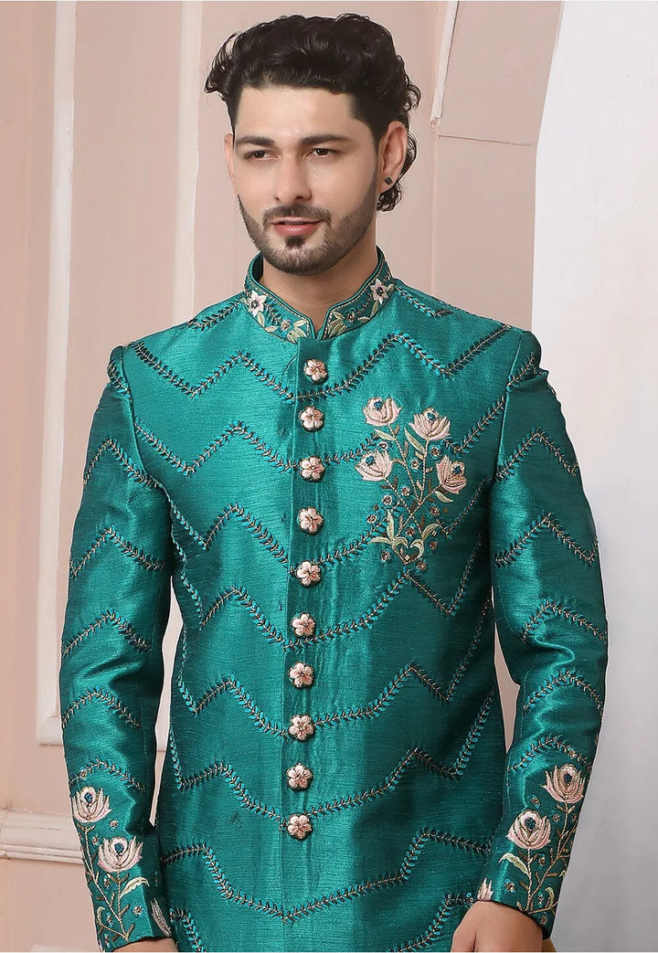 Ethnic Banarasi Sherwani | Rich Embroidery Work for Traditional Occasions