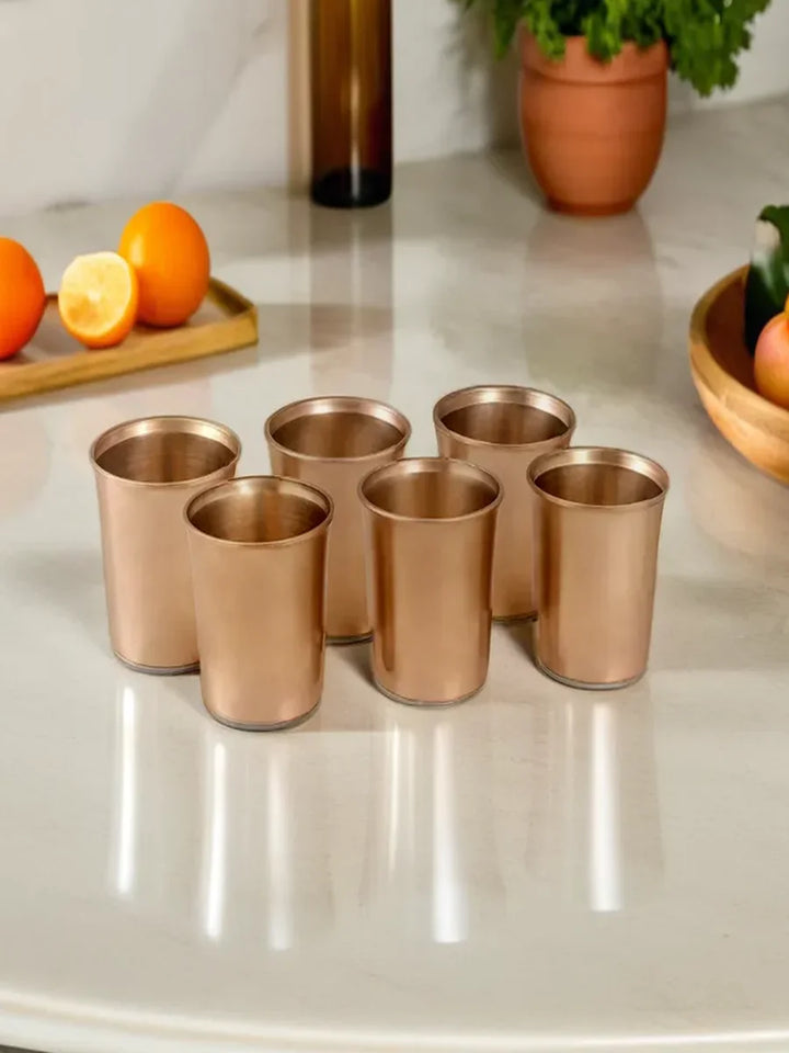 Kansa Drinking Glass Set 6Pcs | Bunglow Design For Ayurvedic Health
