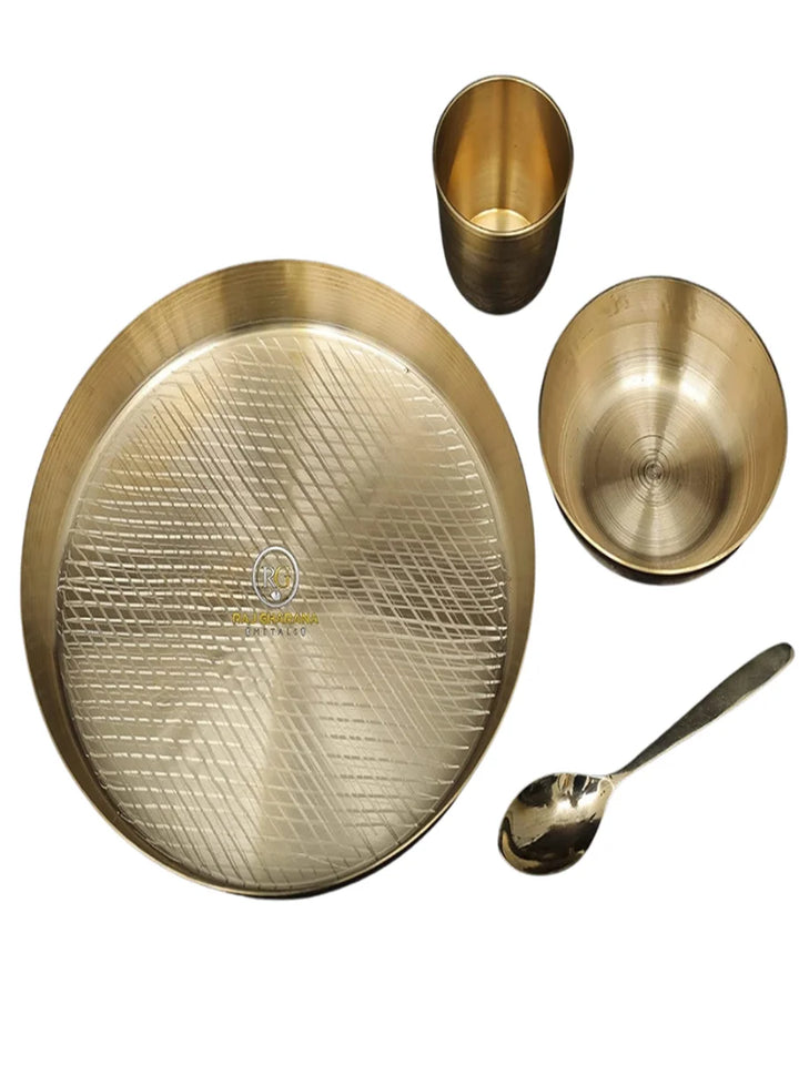 Kansa Baby Dinner Set 4 Pcs | Traditional Ayurvedic Dinnerware