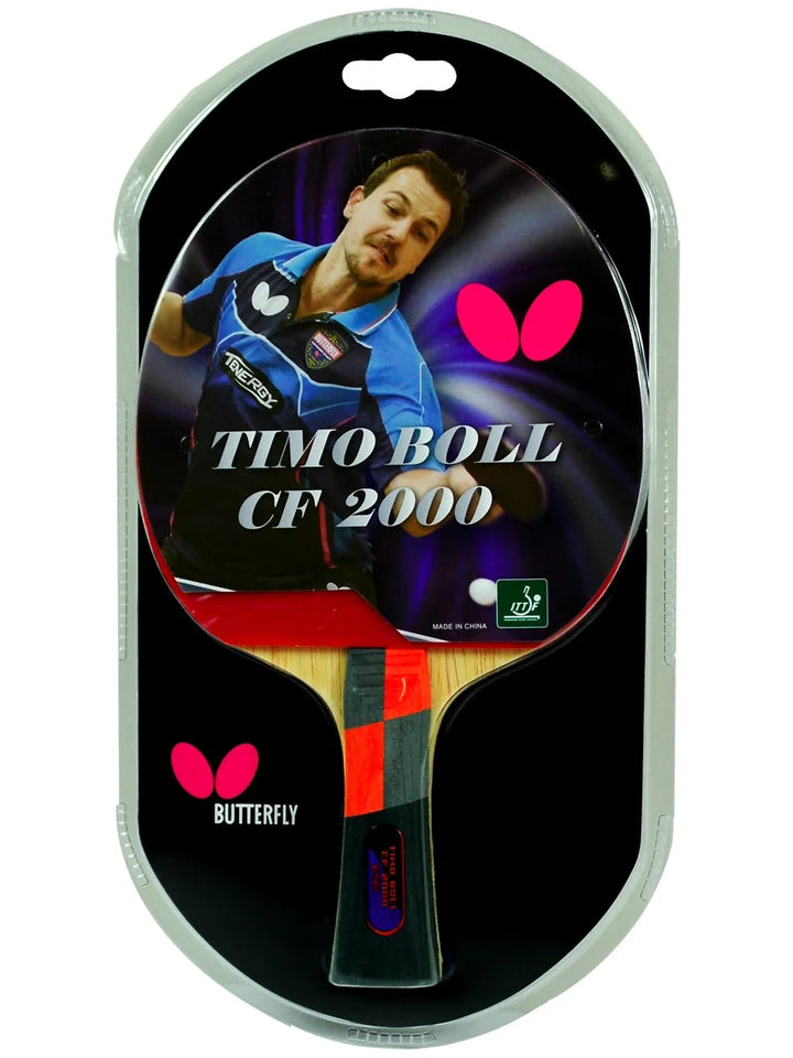 Butterfly Timo Boll CF 2000 Shakehand Ping Pong Paddle: High-Speed Table Tennis Bat for Novice to Intermediate Players