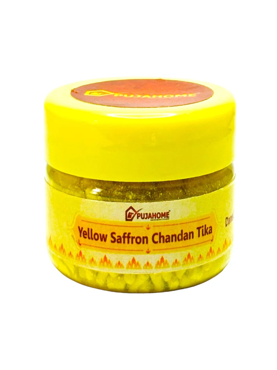 Premium Yellow Saffron Chandan Tika Danedar 50 Gram Box