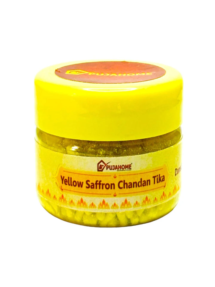 Premium Yellow Saffron Chandan Tika Danedar 50 Gram Box