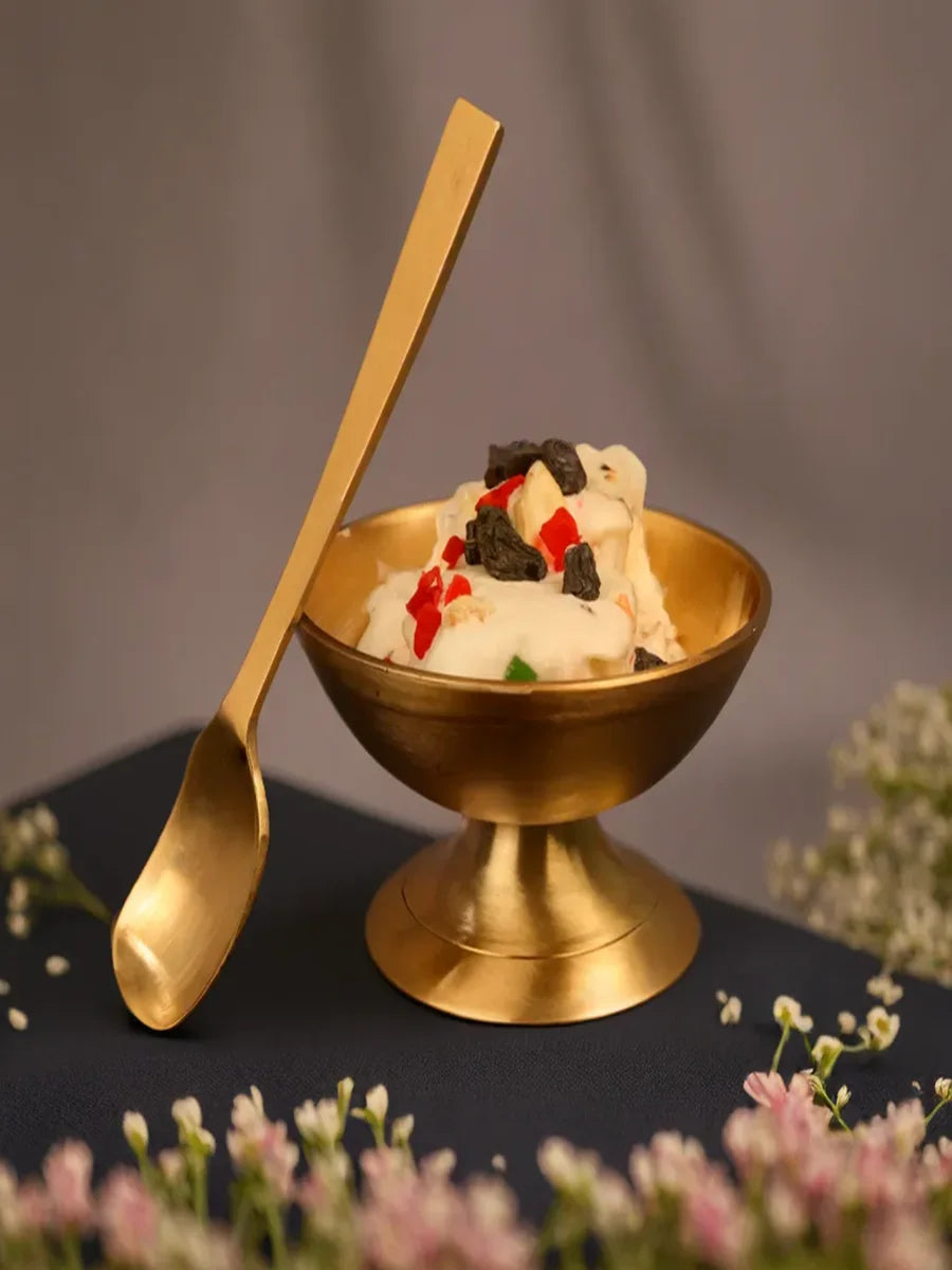 Kansa Ice Cream Cup with Spoon | Handcrafted Bronze Set of 6