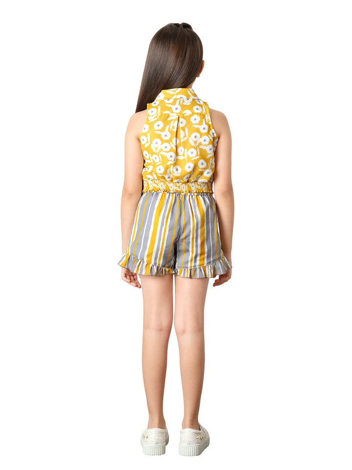 Summer Printed Short Set for Kids | Stylish Yellow Outfit Online