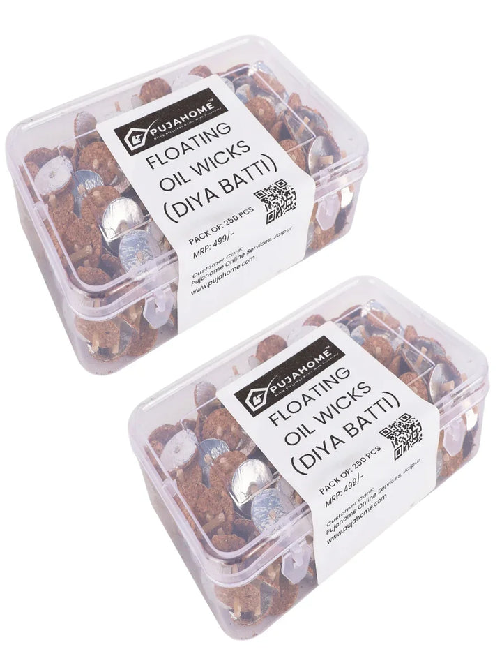 Eco-Friendly Cork-Based Floating Oil Wicks Diya Bati Parsi Vat Pack of (250 Wicks)