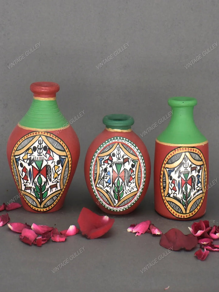 Handmade Terracotta Pots with Unique Shapes | Ethnic Home Décor Miniatures