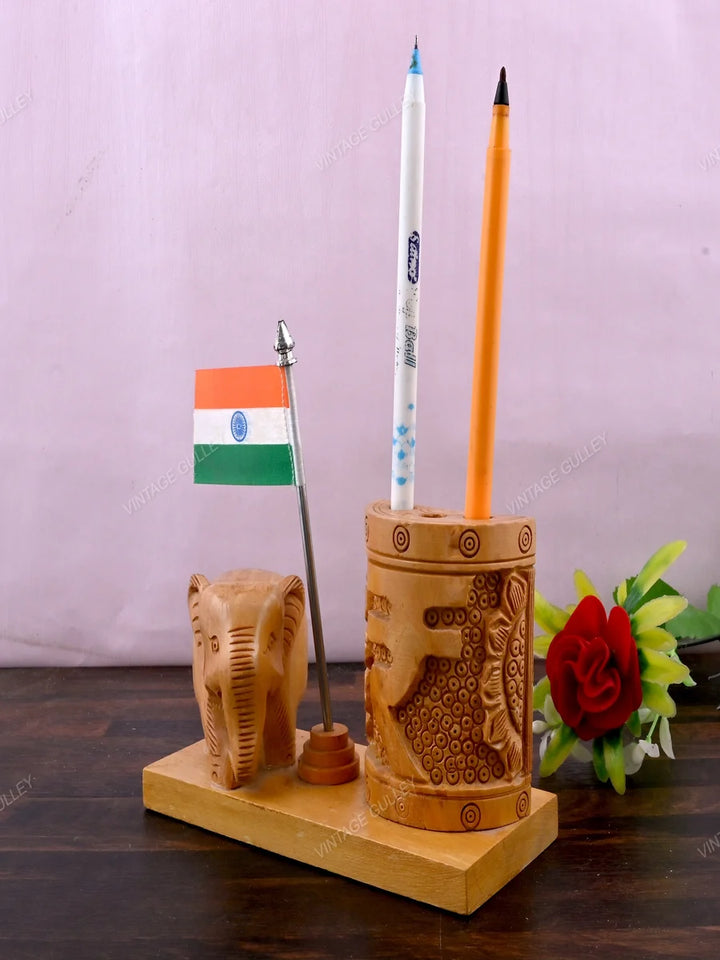 Wooden Pen Stand | Elegant Desk Organizer for Gifts and Décor