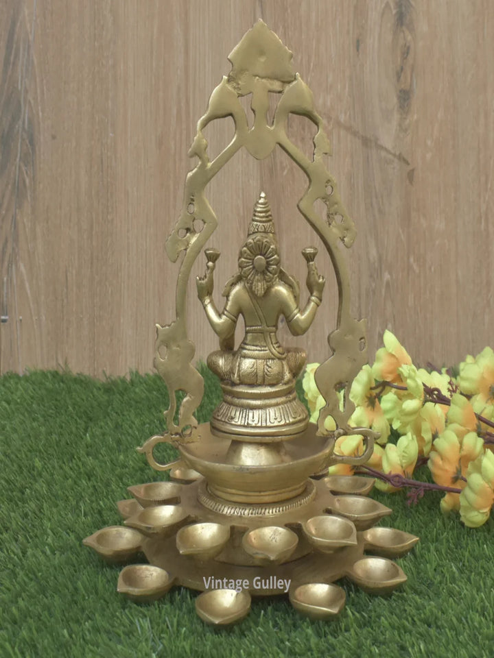 Handmade Brass Diya | Indian Lakshmi Goddess Sculpture Home Décor