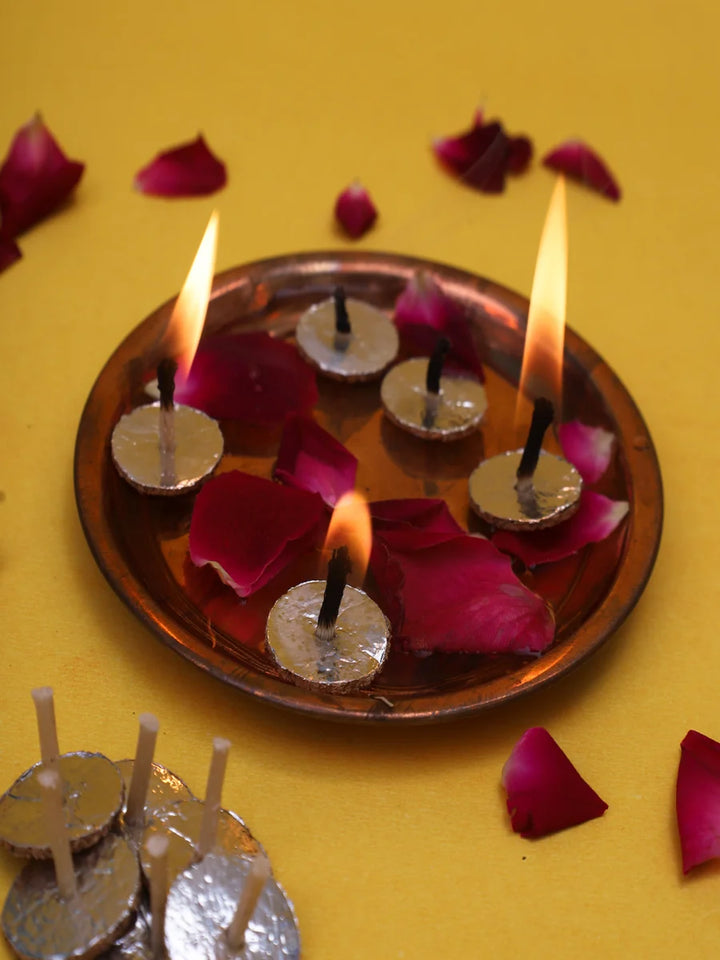 Eco-Friendly Cork-Based Floating Oil Wicks Diya Bati Parsi Vat Pack of (250 Wicks)