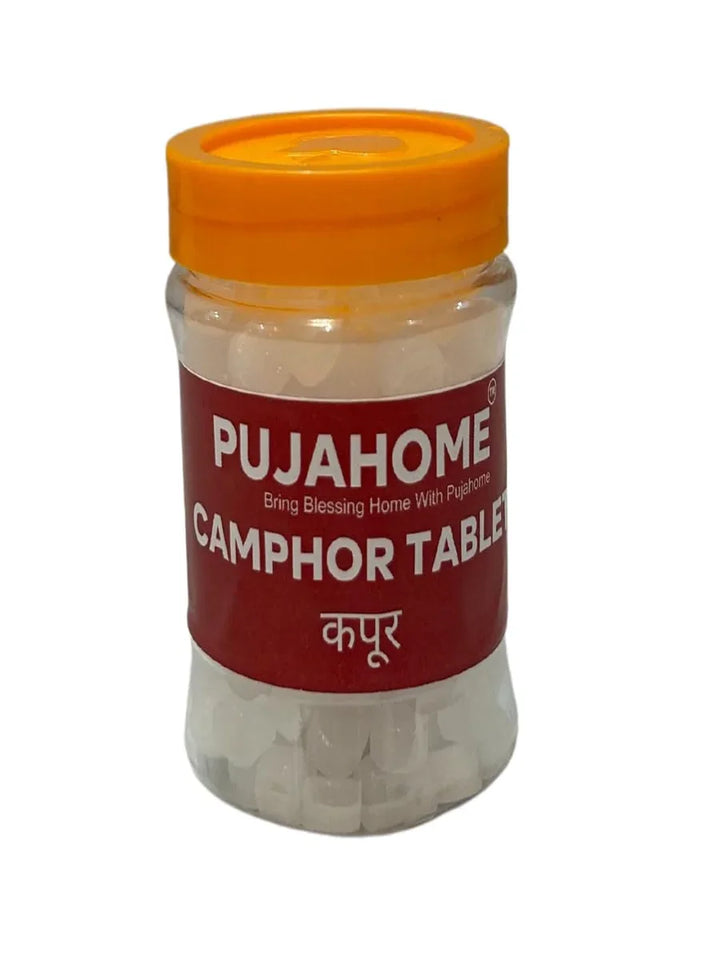 Premium Camphor Tablets | Kapur | Kapoor | Kapooram Tablets for Puja, Aarti, Havan, Meditation, Yoga Kapoor Dani, Diffuser, Air Purifier (50gram x 2)