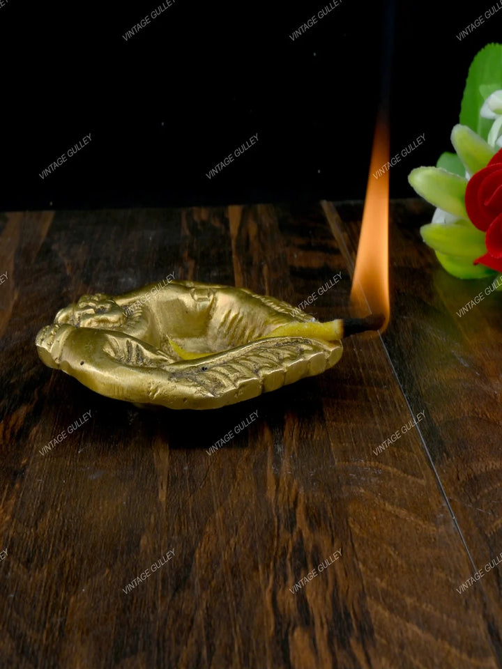 Brass Diya Lamp | Handcrafted Sacred Metal Design for Prayer Decor