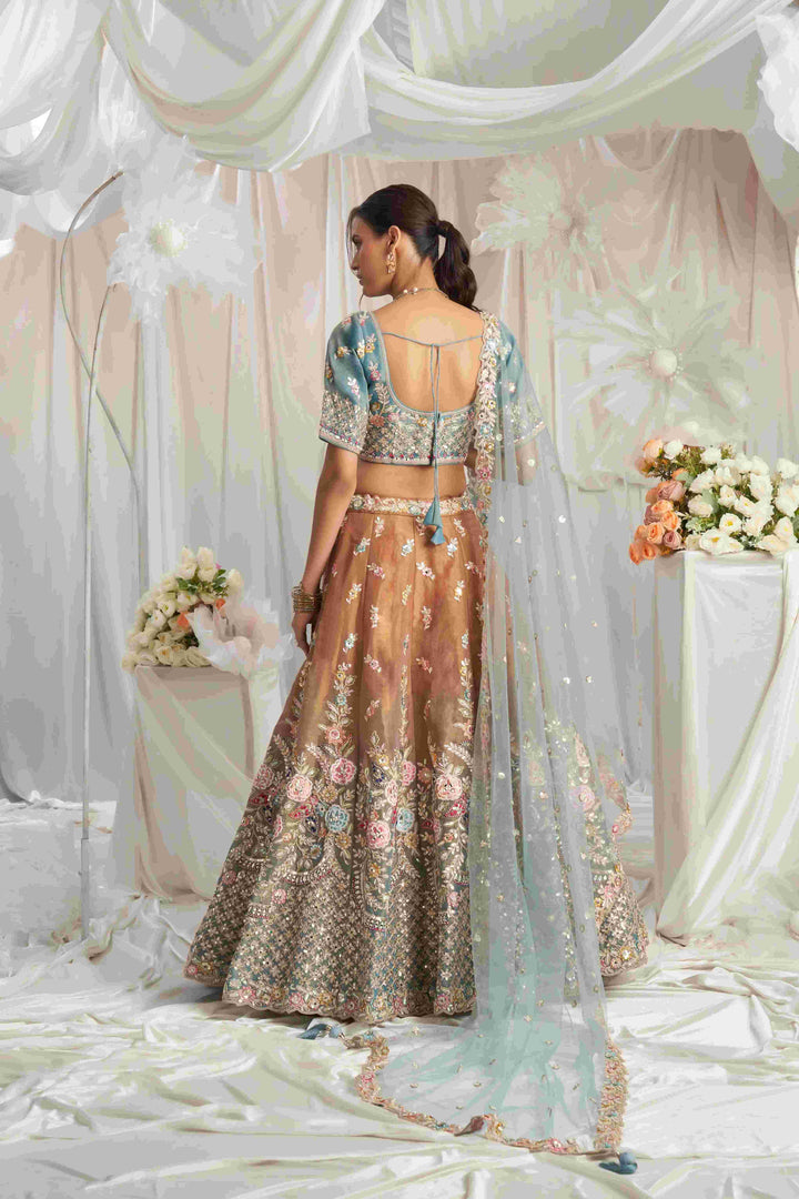 Elegant Partywear Lehenga Set | Tissue Fabric with Sequins Embroidery
