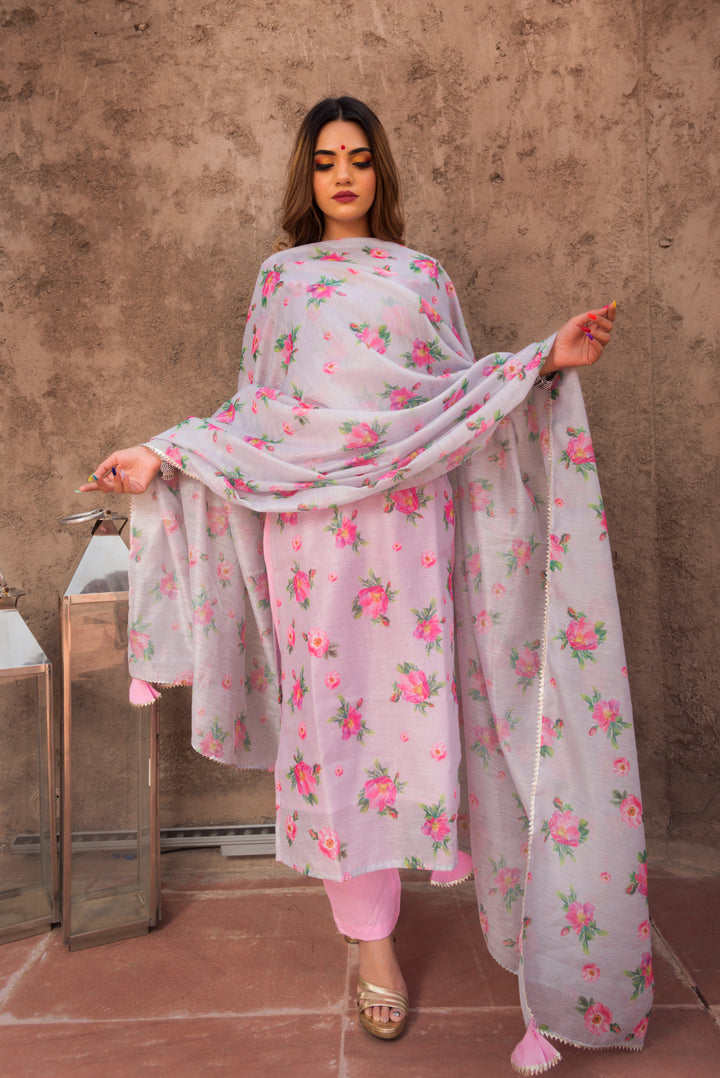 GULAB MODAL COTTON SUIT SET - Pomcha Jaipur