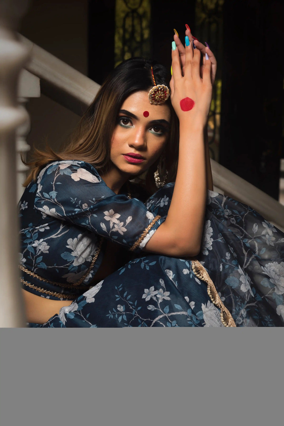 Stunning Bluebell Modal Chanderi Lehenga | Digital Print & Lace Work Dupatta