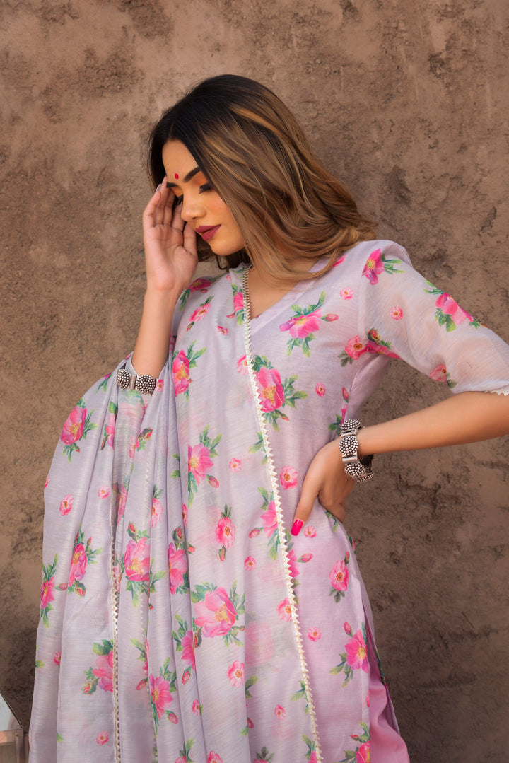 GULAB MODAL COTTON SUIT SET - Pomcha Jaipur