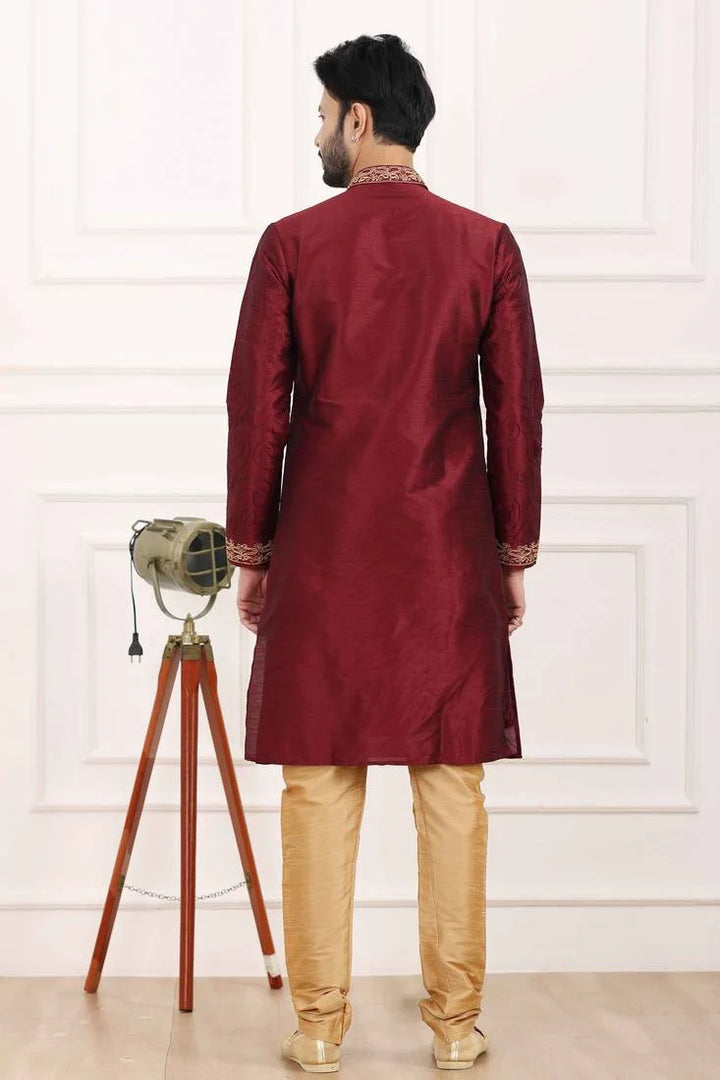 Grand Banarasi Silk Kurta Pajama | Handcrafted Ethnic Wear for Celebrations