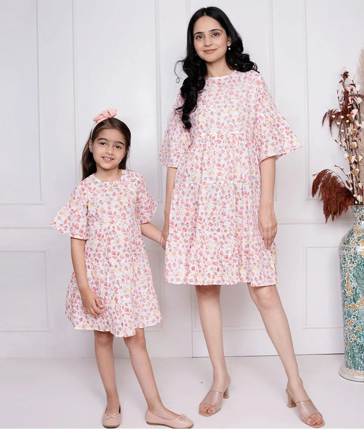 Mommy and Me Matching Dresses | White Floral Print