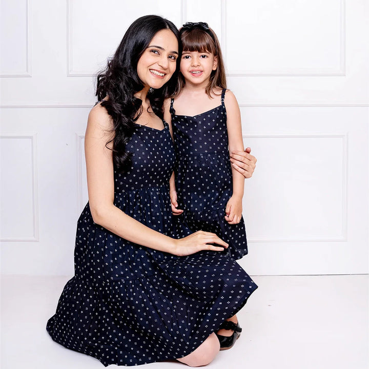 Mommy & Me Matching Dresses: Black & White Polka Dot Fun