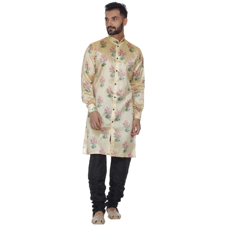 Traditional Beige Silk Kurta for Men | Sherwani Style Festive