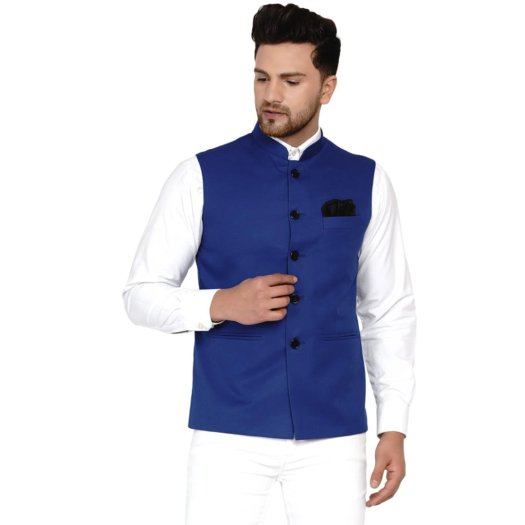 Sophisticated Solid Nehru Jacket | Cotton Blend Comfort