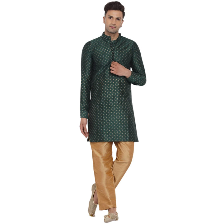 Royal Banarasi Long Kurta for Men | Art Silk Printed Ethnic Wear