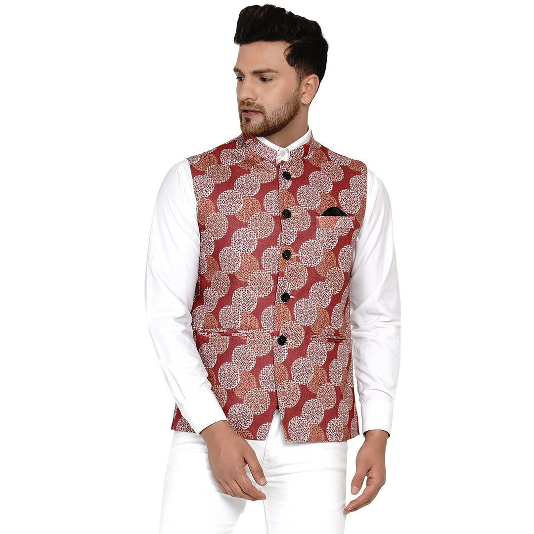 Multicolor Cotton Nehru Jacket for Men | Stylish Ethnic Wear