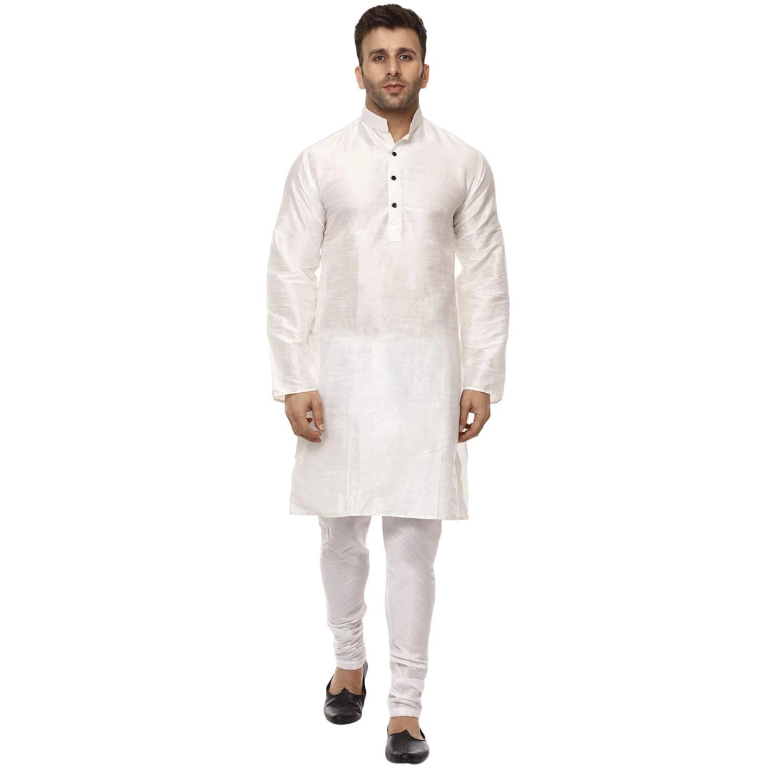 Classic Chinese Collar Kurta Set | Men’s Silk Style for Weddings