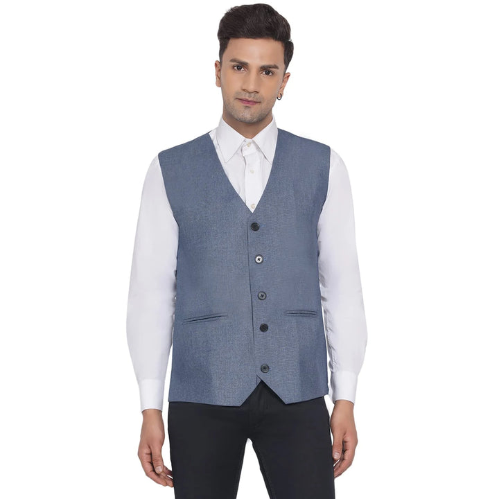 Men's Slub Plain Waistcoat | Perfect for Formal & Casual Wear