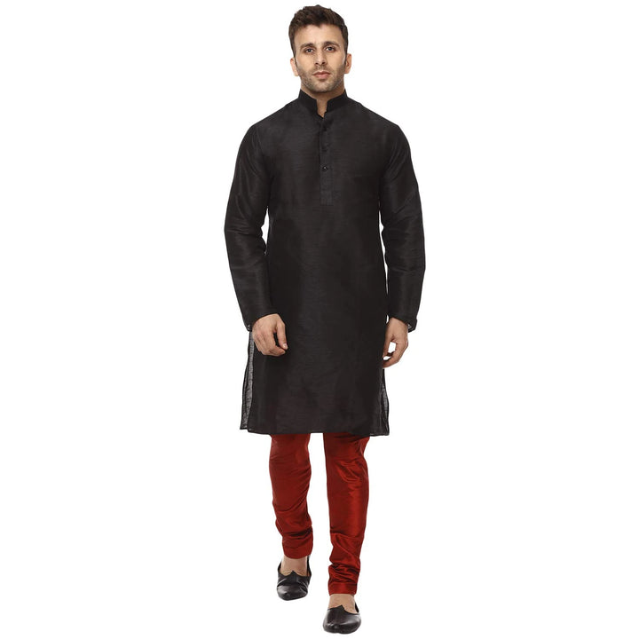 Classic Chinese Collar Kurta Set | Men’s Silk Style for Weddings