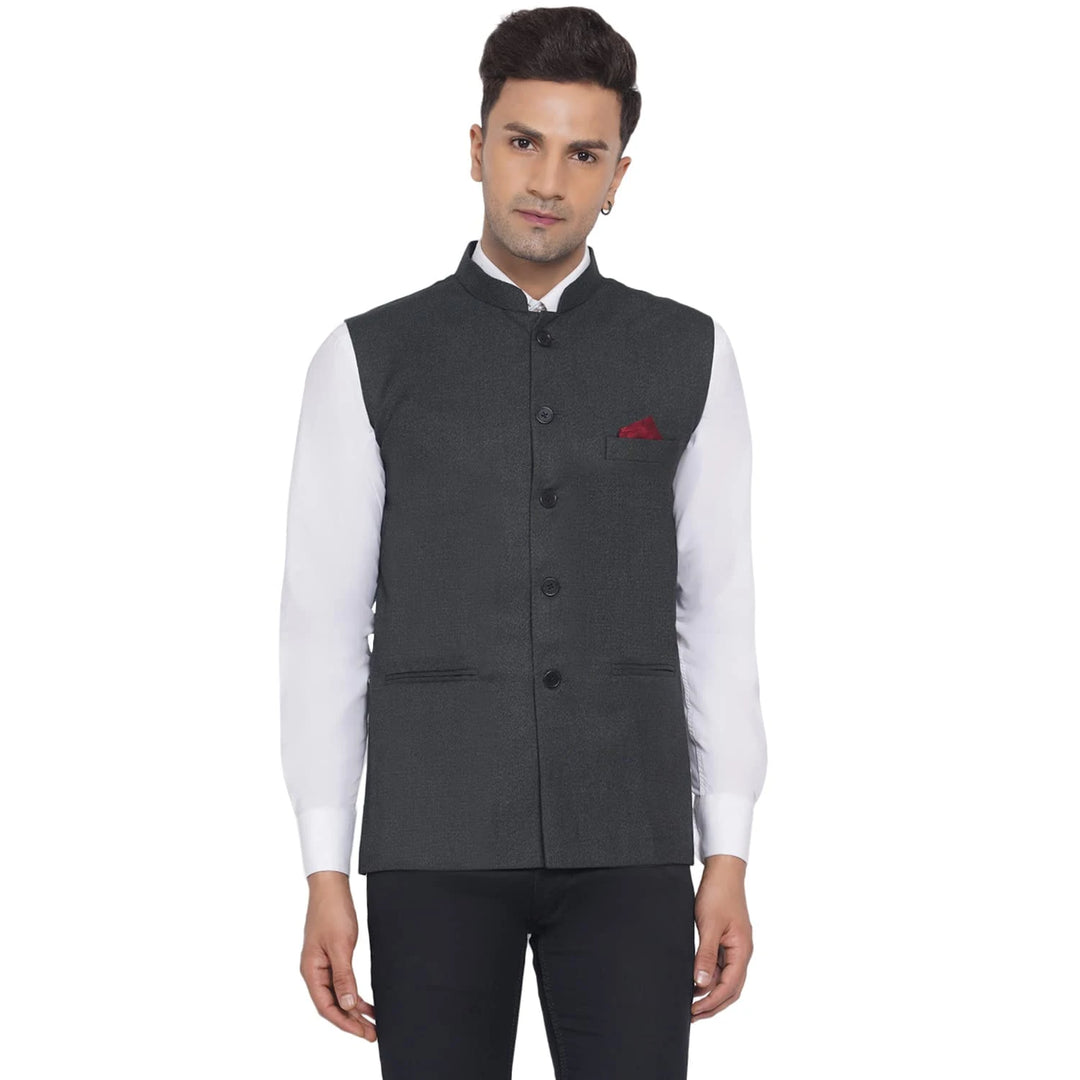 Men's Slub Plain Nehru Jacket | Stylish Casual & Formal Jacket