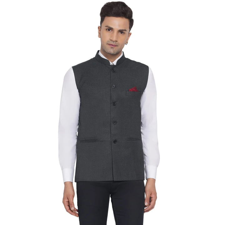 Men's Slub Plain Nehru Jacket | Stylish Casual & Formal Jacket