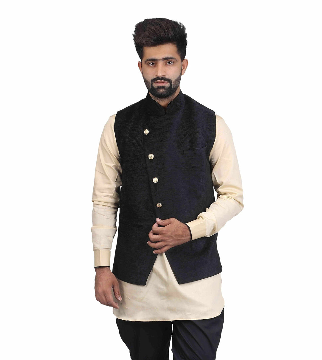 Modern Men’s Festive Nehru Jacket | Corduroy Designer in Cotton Blend