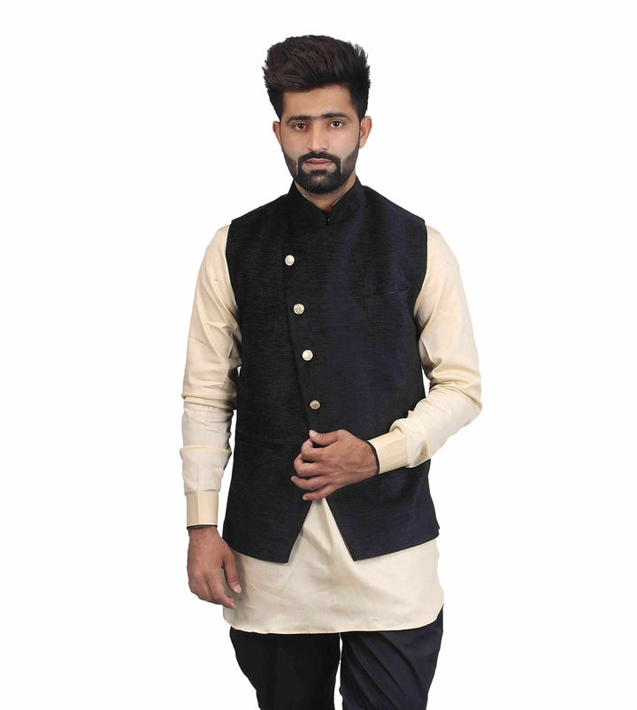 Modern Men’s Festive Nehru Jacket | Corduroy Designer in Cotton Blend