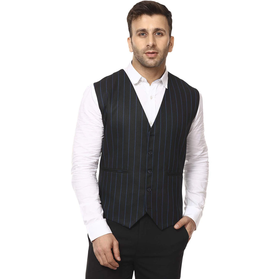 Black Designer Waistcoat for Men | Festive & Casual Wear