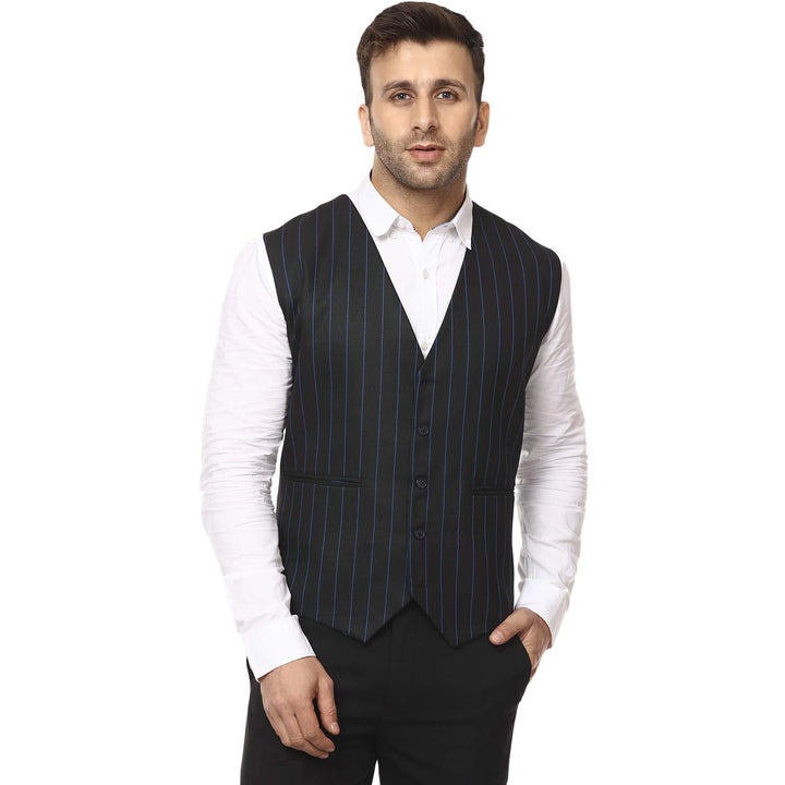 Black Designer Waistcoat for Men | Festive & Casual Wear
