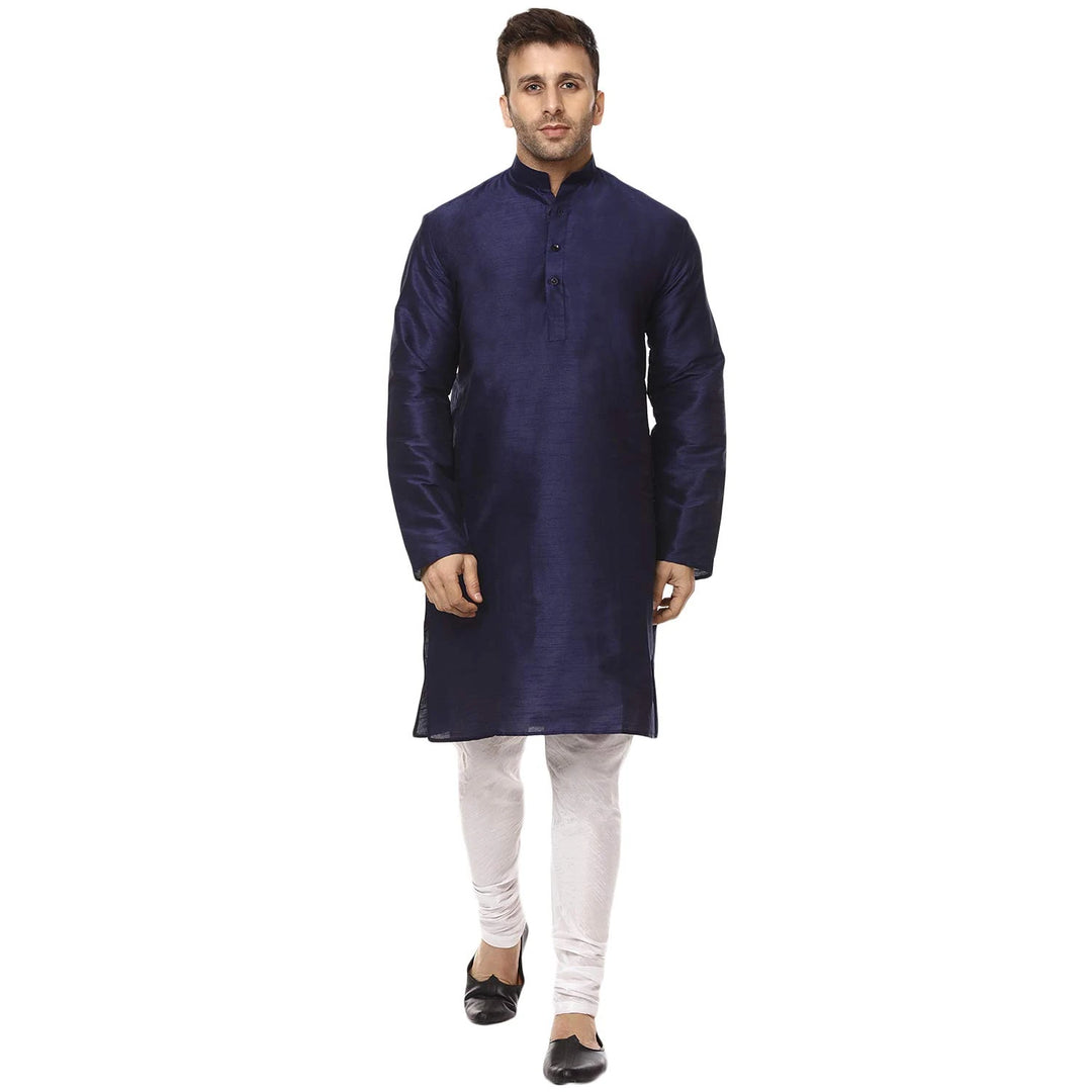 Classic Chinese Collar Kurta Set | Men’s Silk Style for Weddings